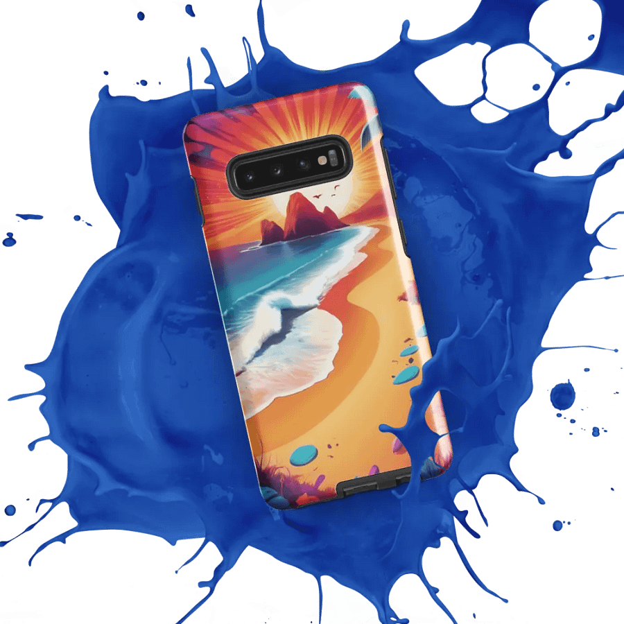 Sunrise Serenity: Psychedelic Beach Samsung Galaxy Case product image (52)
