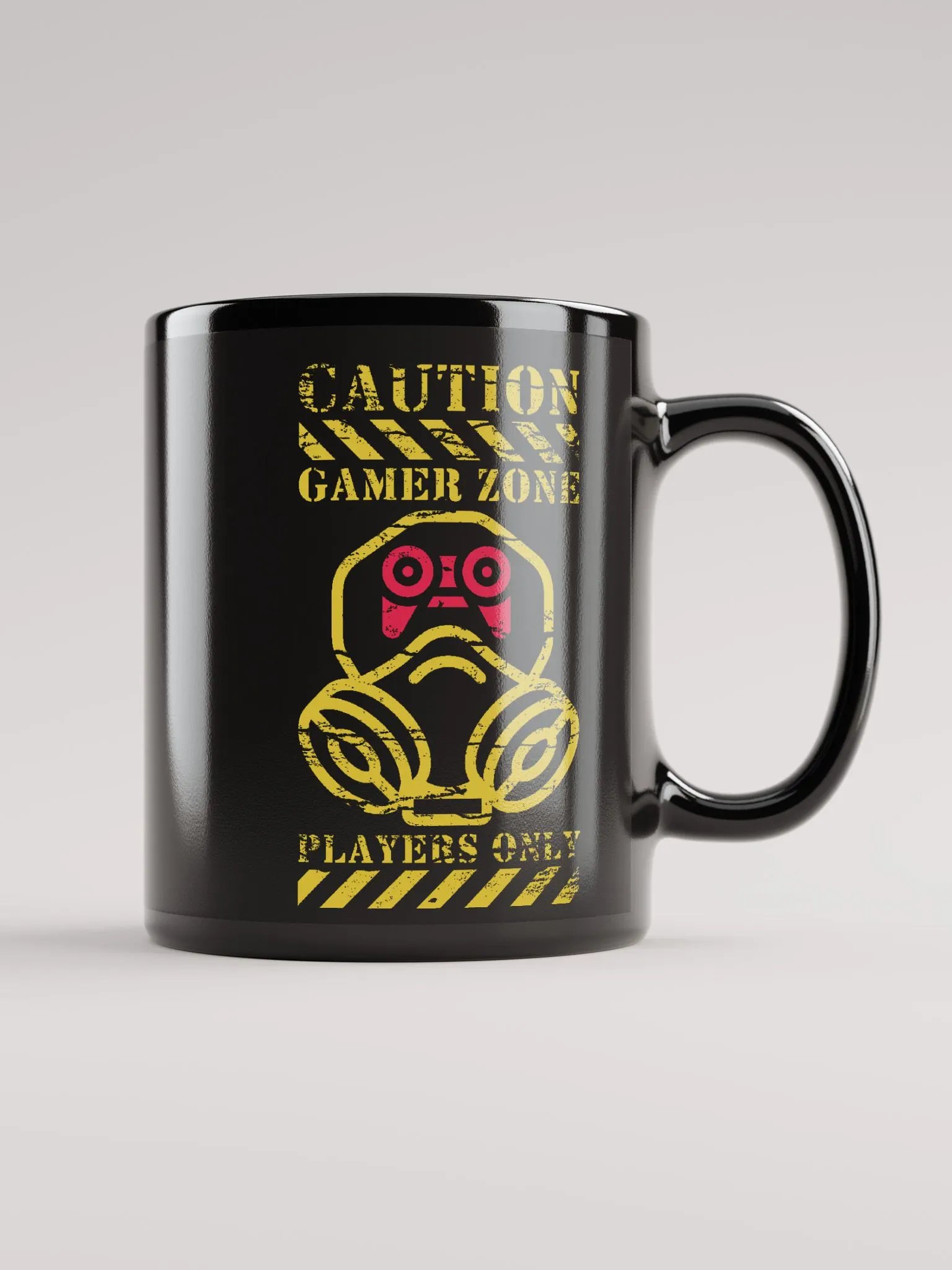 Caution Gamer Zone Players Only | Black Mug product image (2)