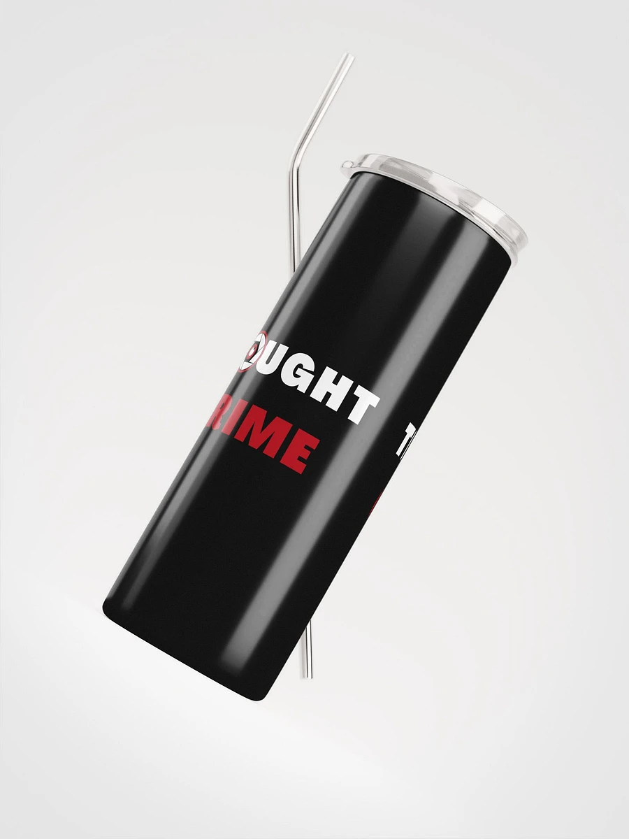 Black stainless steel tumbler thought crime product image (4)
