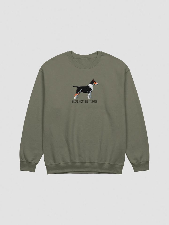 Keeps Getting Terrier Sweatshirt (Embroidered) of an English Bull Terrier(Tricolor) product image (7)