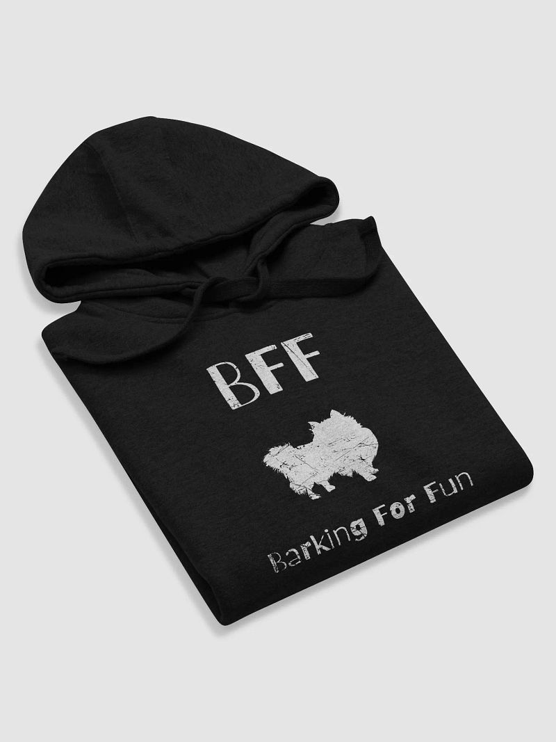 Pomeranian BFF Barking for fun, noisy dog, funny pun, cute joke, unisex hoodie