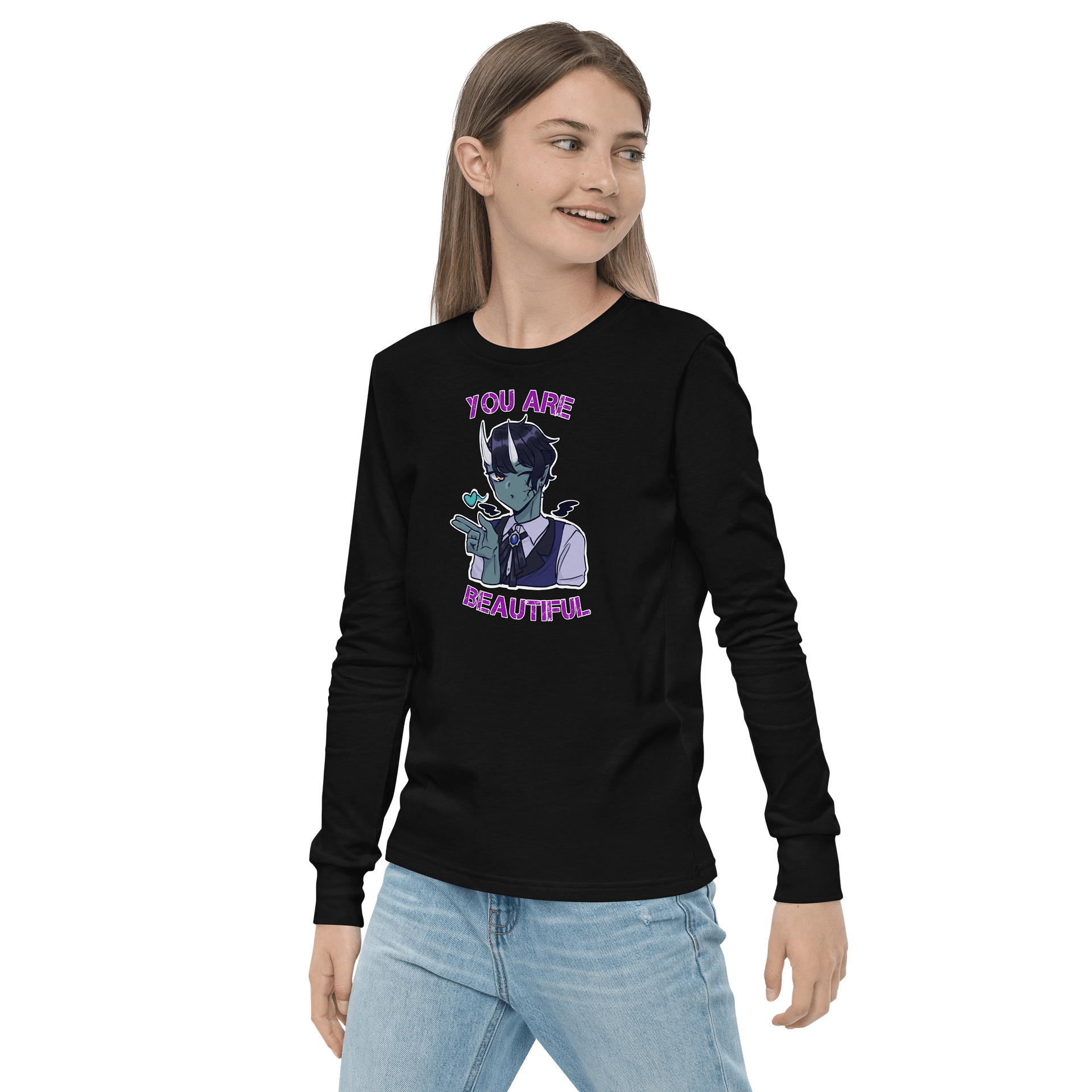 You Are Beautiful Youth Long Sleeve Shirt product image (4)