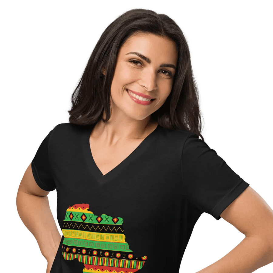 Uhuru - Women's Black Colourful African Map Tee product image (11)