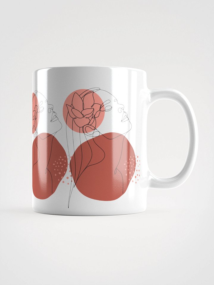 Mug Blanc Equilibre Femme - Rouge Brique - Elan de Vie - Idée Cadeau Raffiné product image (1)