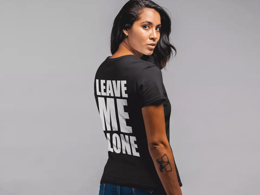 Cool Women Girl T shirt Leave ME Alone Birthday Gift Girlfriend Gym Top Trend product image (3)