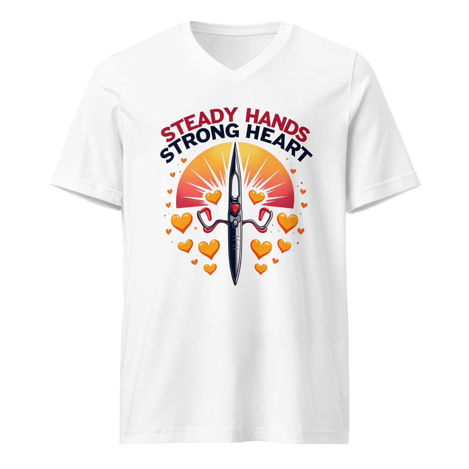 Steady Hands Strong Heart Rowing Boat V-Neck Tee product image (1)