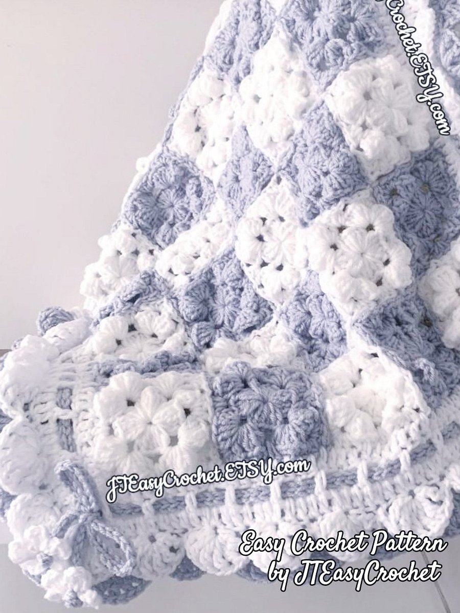 Textured Granny Squares Blanket Crochet Pattern,PDF Instant Download product image (9)