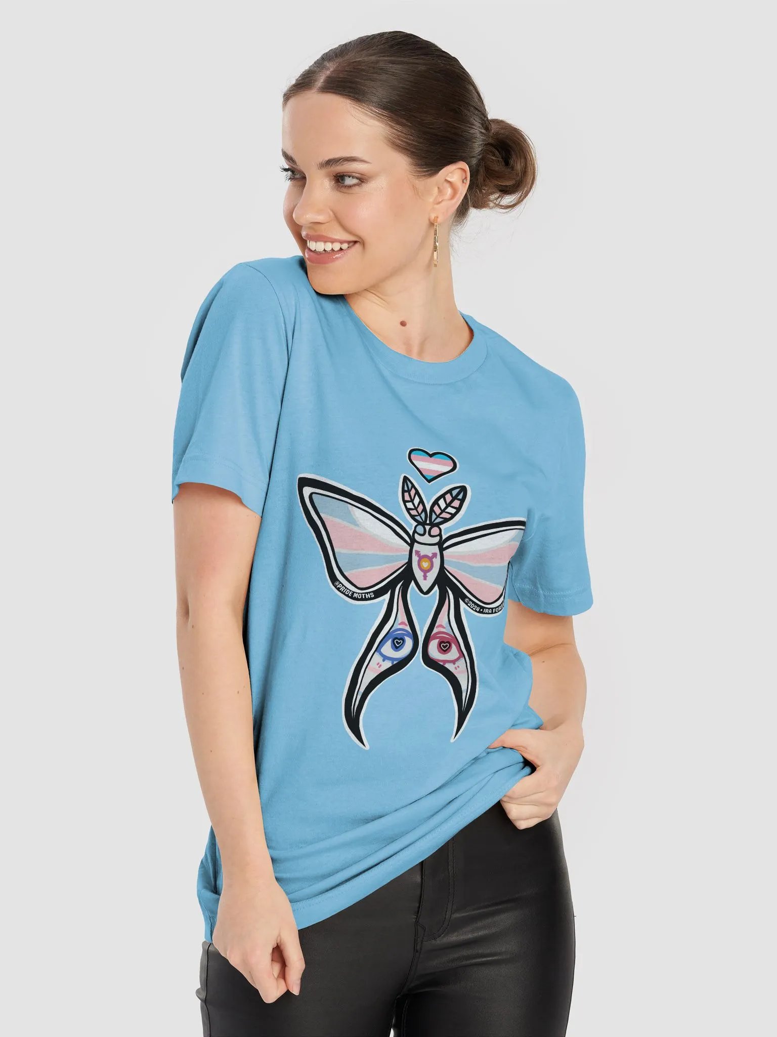 № 7 | TRANSGENDER PRIDE MOTH | SHORT SLEEVE TEE | T-SHIRT product image (8)