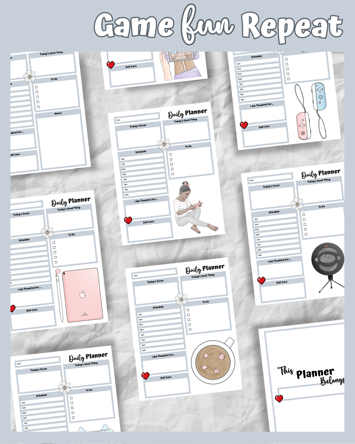 Grey Printable Planner - Gamer Themed product image (6)
