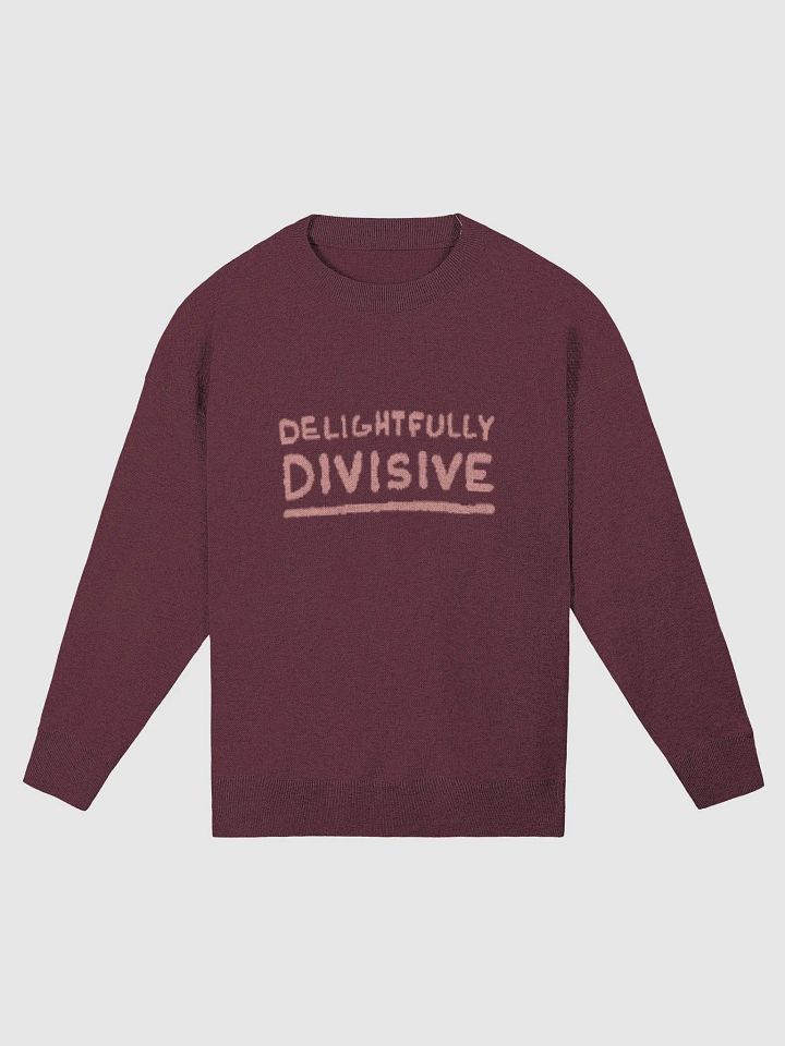 DELIGHTFULLY DIVISIVE (duotone maroon design) relaxed knitwear crewneck product image (2)