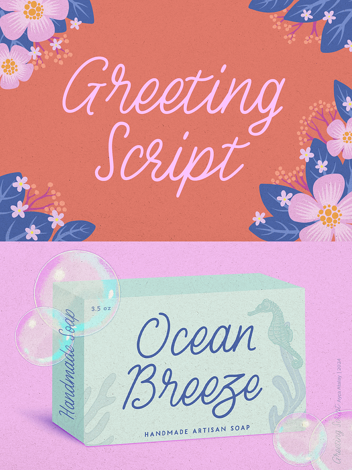 Greeting Script | A Hand Lettered Script Font product image (1)
