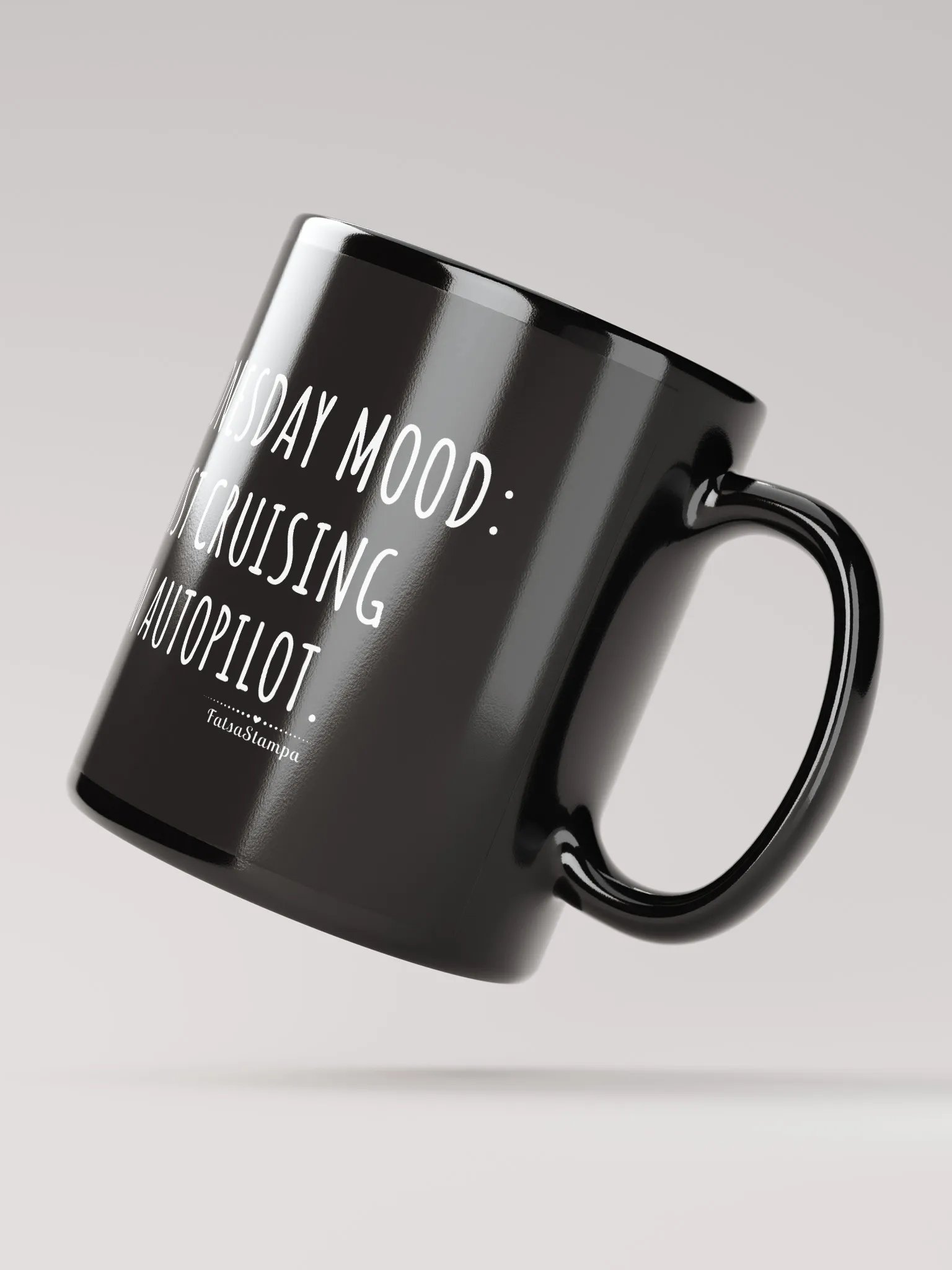 Wednesday Mug: Cruising Through Midweek on Autopilot – Sip and Chill! Black Mug product image (4)