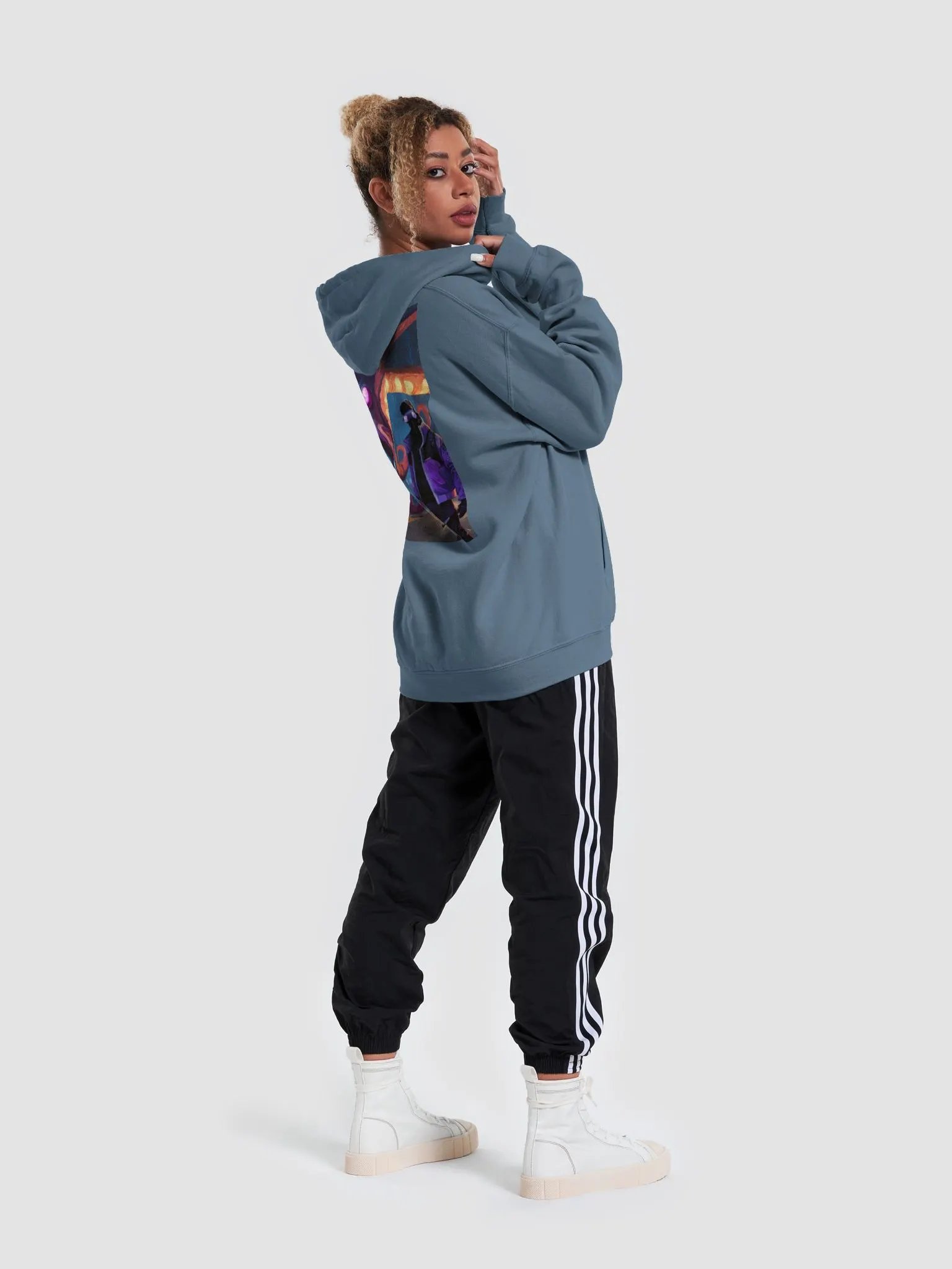 Indigo blue Robot Klipto Hoodie product image (6)
