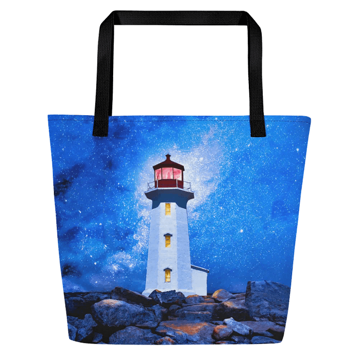 Peggy's Cove Lighthouse by Night Tote Bag product image (1)