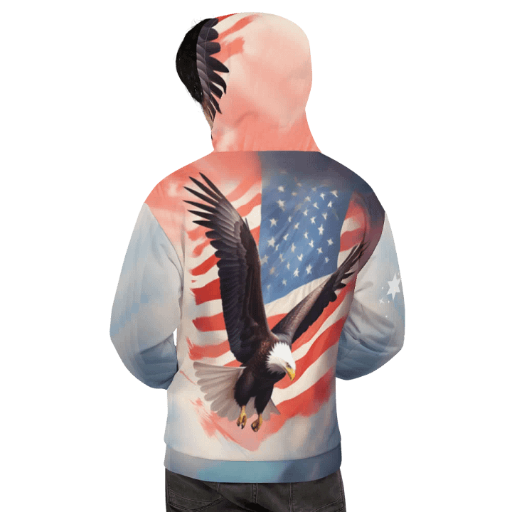 Flying Bald Eagel/All-Over Print Recycled Unisex Hoodie by Sublicolor product image (2)