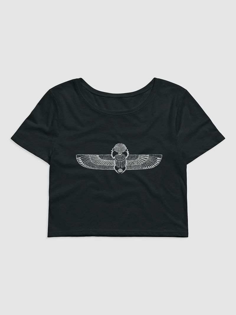 Scarab with Solar Disk and Wings - Bella+Canvas Women's Crop Tee
