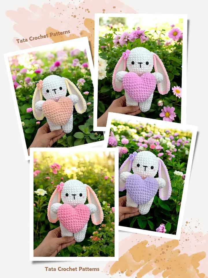 Crochet Pattern - Amigurumi Bunny Holding The Heart product image (2)