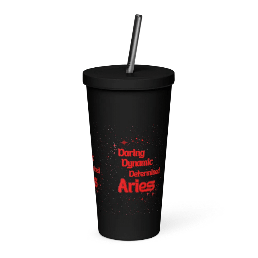 Aries 2025, Daring (words only), Black Tumbler product image (3)