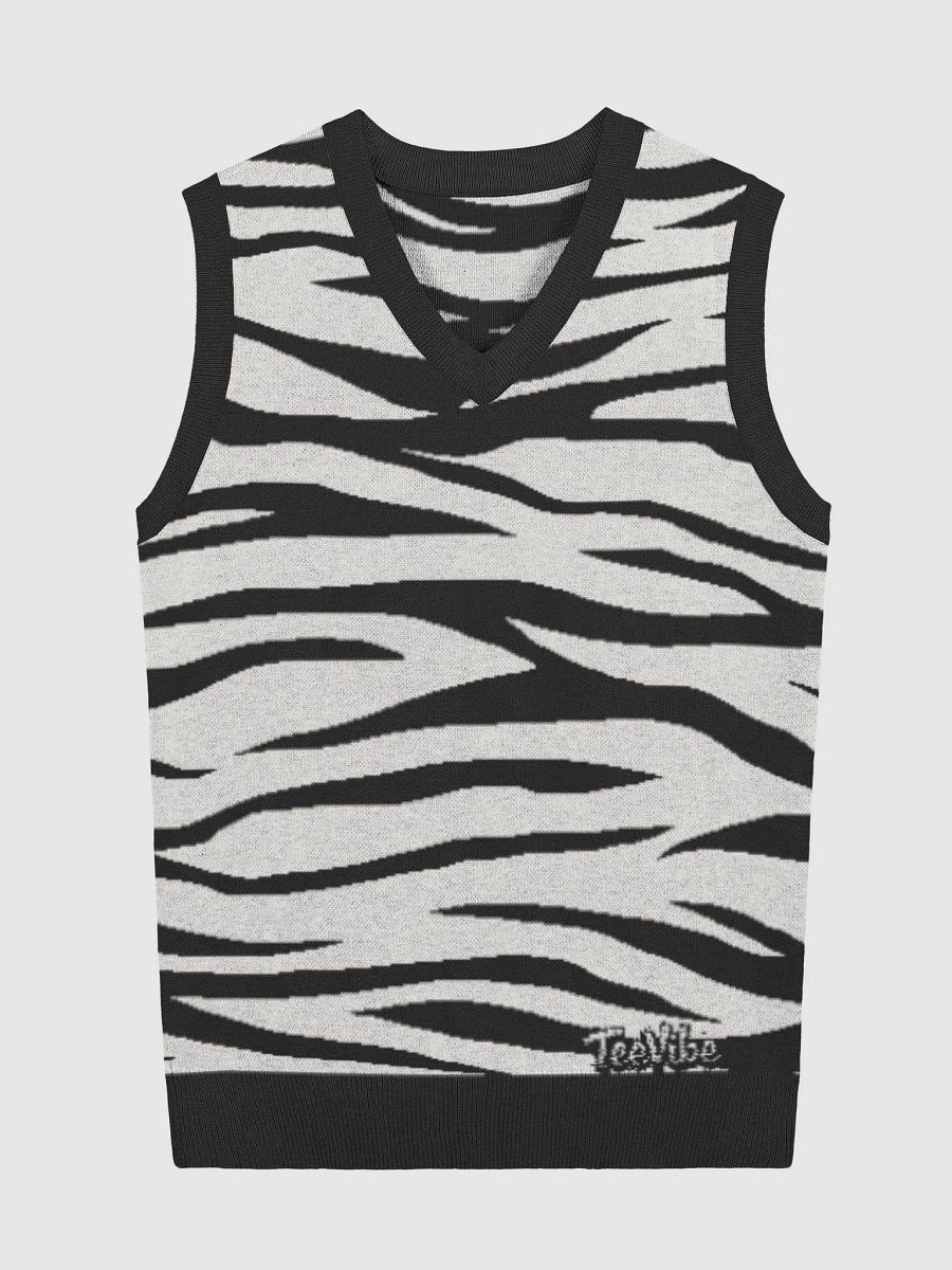 Zebra Chic Knitted V-Neck Vest product image (2)