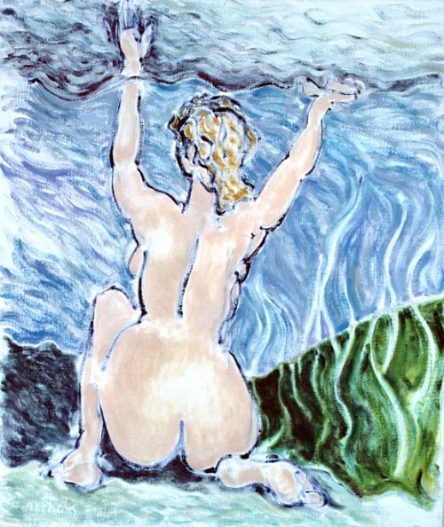 Woman Kneeling (1984) on canvas product image (1)