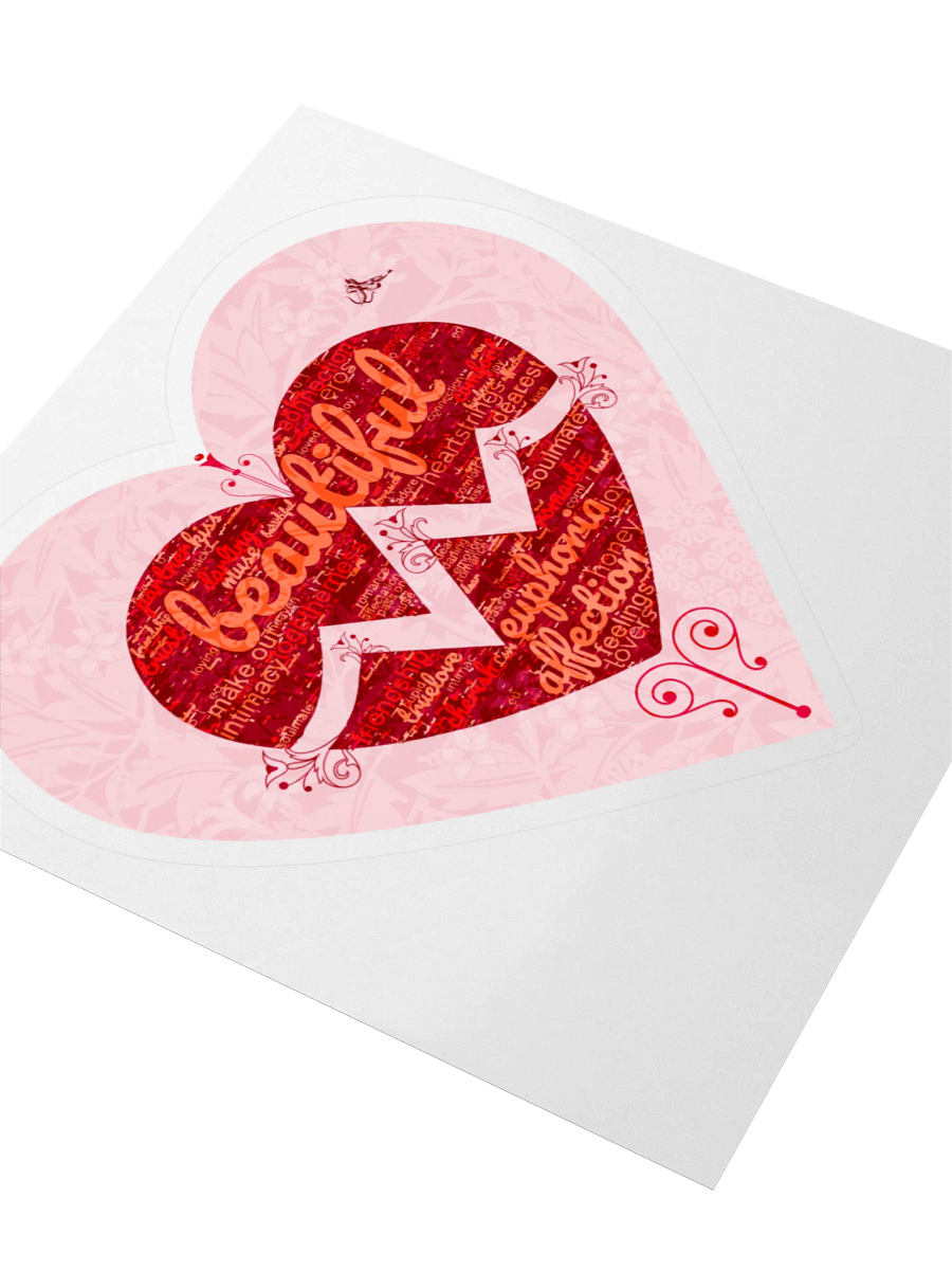 Romantic Word Collage Kiss Cut Sticker product image (3)