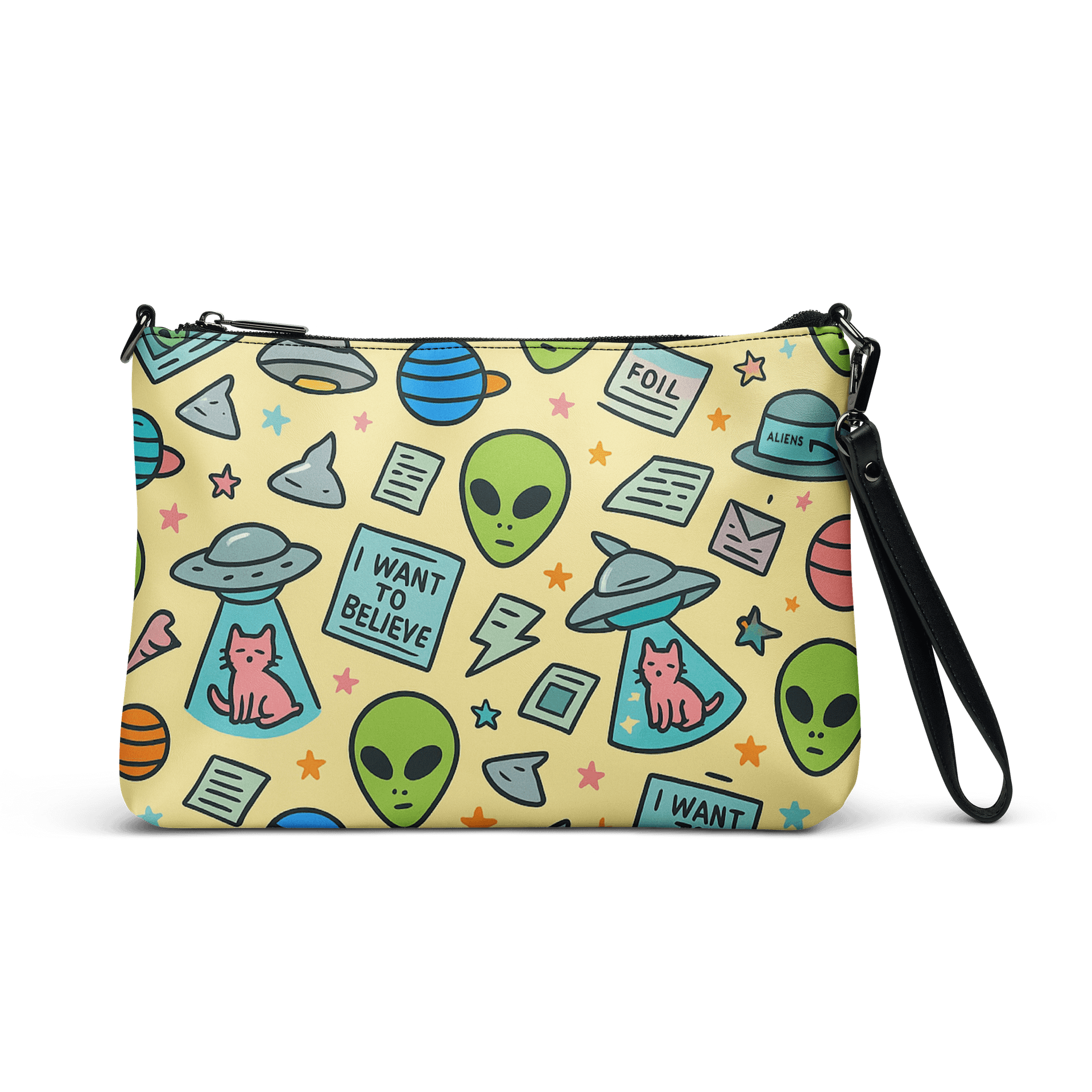 Cats, Tin Foil Hats, Flying Saucers, Conspiracy Theory! Roswell Aliens Crossbody Bag product image (1)