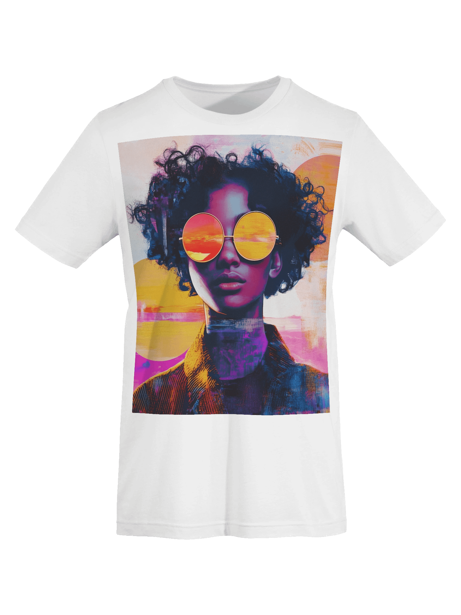 Sunset Sunglasses T-Shirt Neon Pop Art Portrait product image (7)