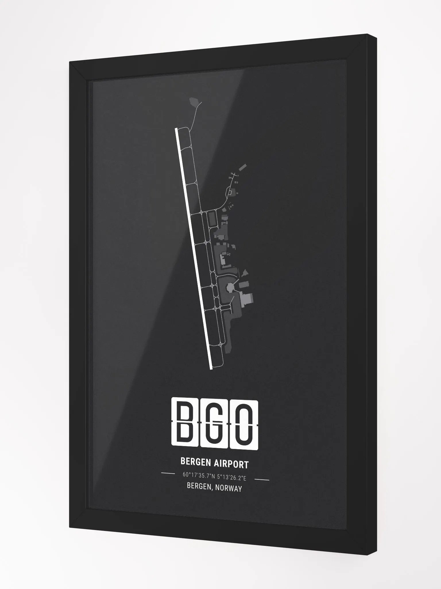 Framed Airport BGO Premium Map On Matt Paper product image (2)