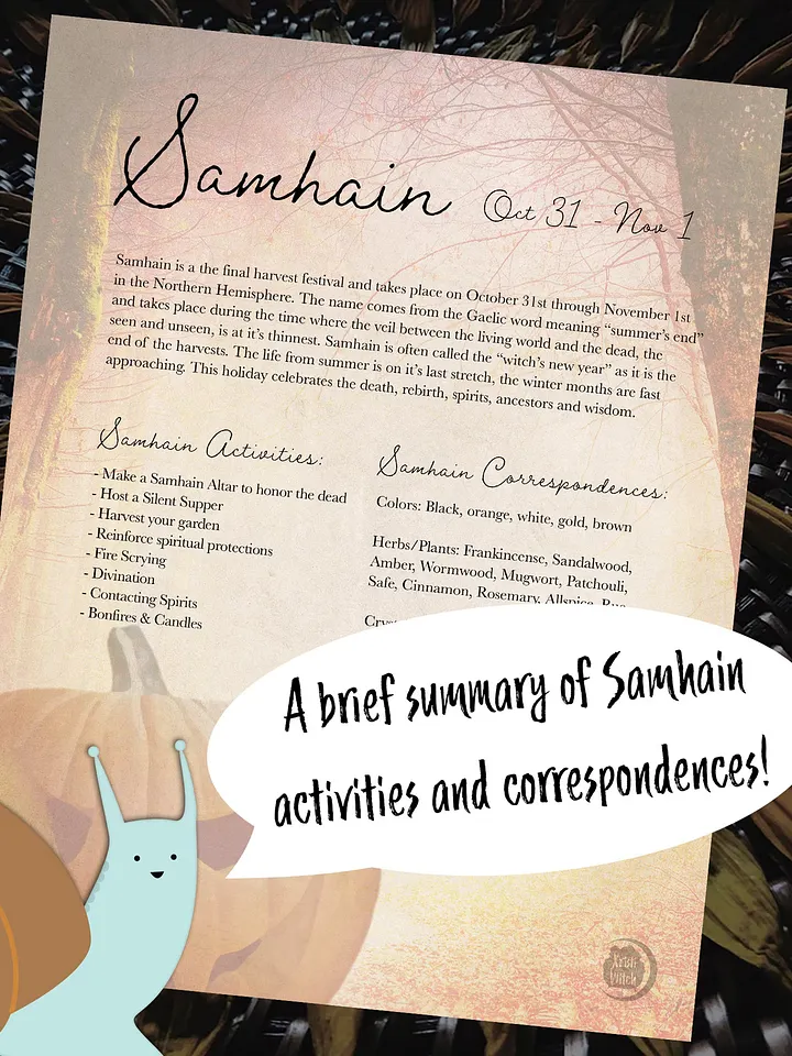 Samhain Grimoire Page - Digital Download product image (1)