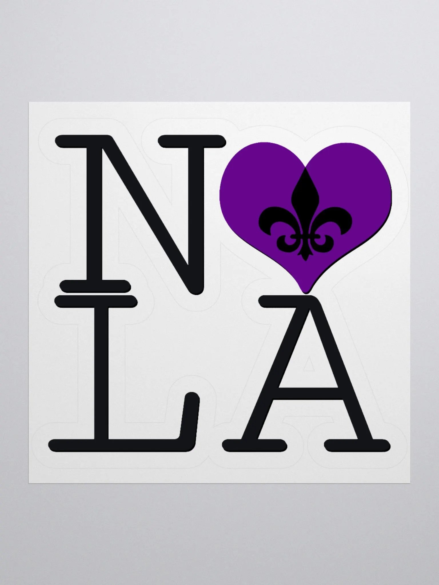 I LOVE NOLA **BIGSHOT STICKER** (PURPLE HEART + IMAGE POP) product image (1)