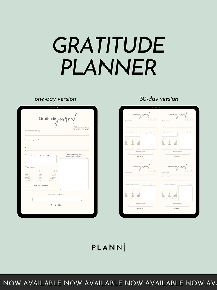 Minimalist Gratitude Planner | PLANNI product image (1)