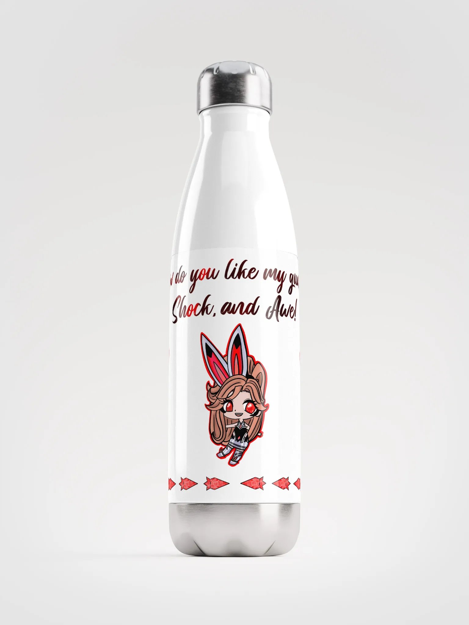 Shock & Awe Battle Bunny Chibi Stainless Steel Water Bottle product image (1)