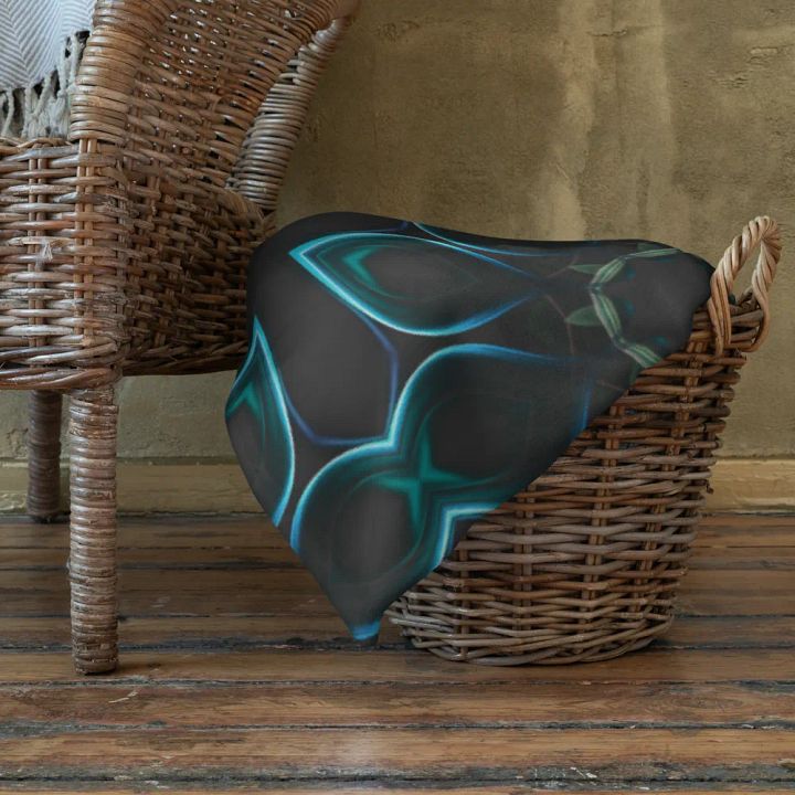 Black and blue Geometric -Throw Blanket product image (2)