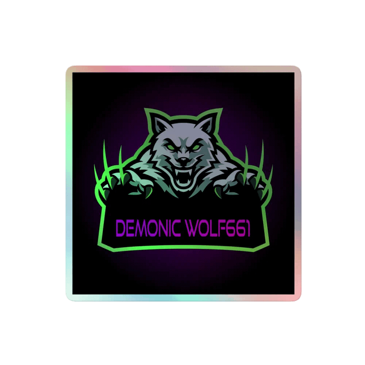 demonic wolf holo sticker product image (2)