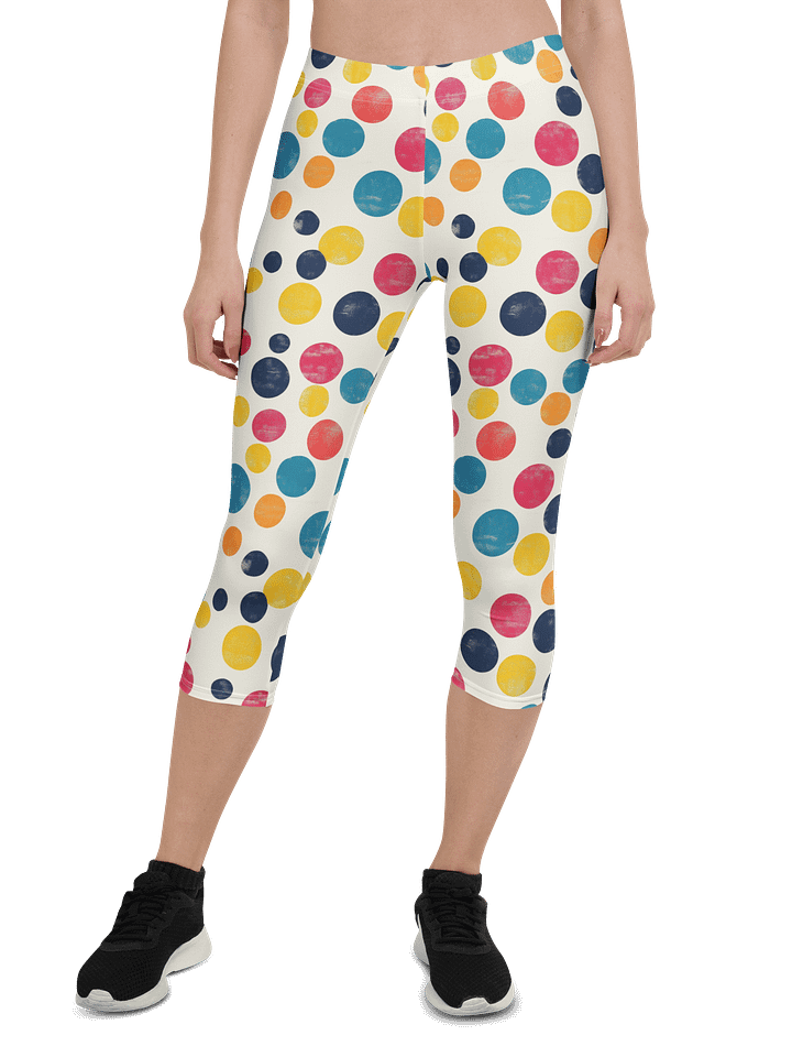 Polka Dot Illusion Vintage Retro Capri Leggings product image (1)