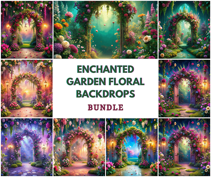 Enchanted Garden Floral Backdrops Bundle product image (1)