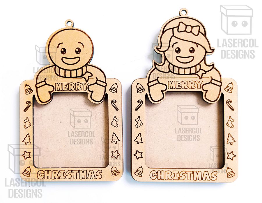 Christmas Ornaments Photo Frame Set 4- Laser Cut Files product image (10)