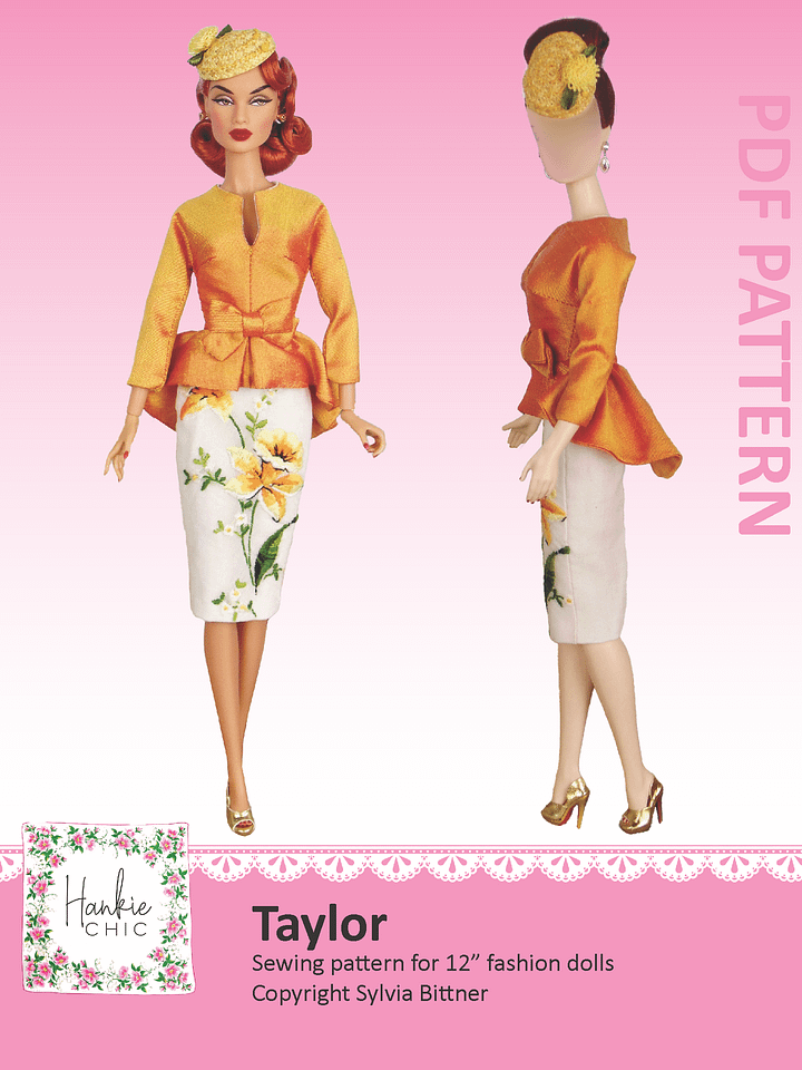 Taylor sewing pattern for 12" fashion dolls product image (1)
