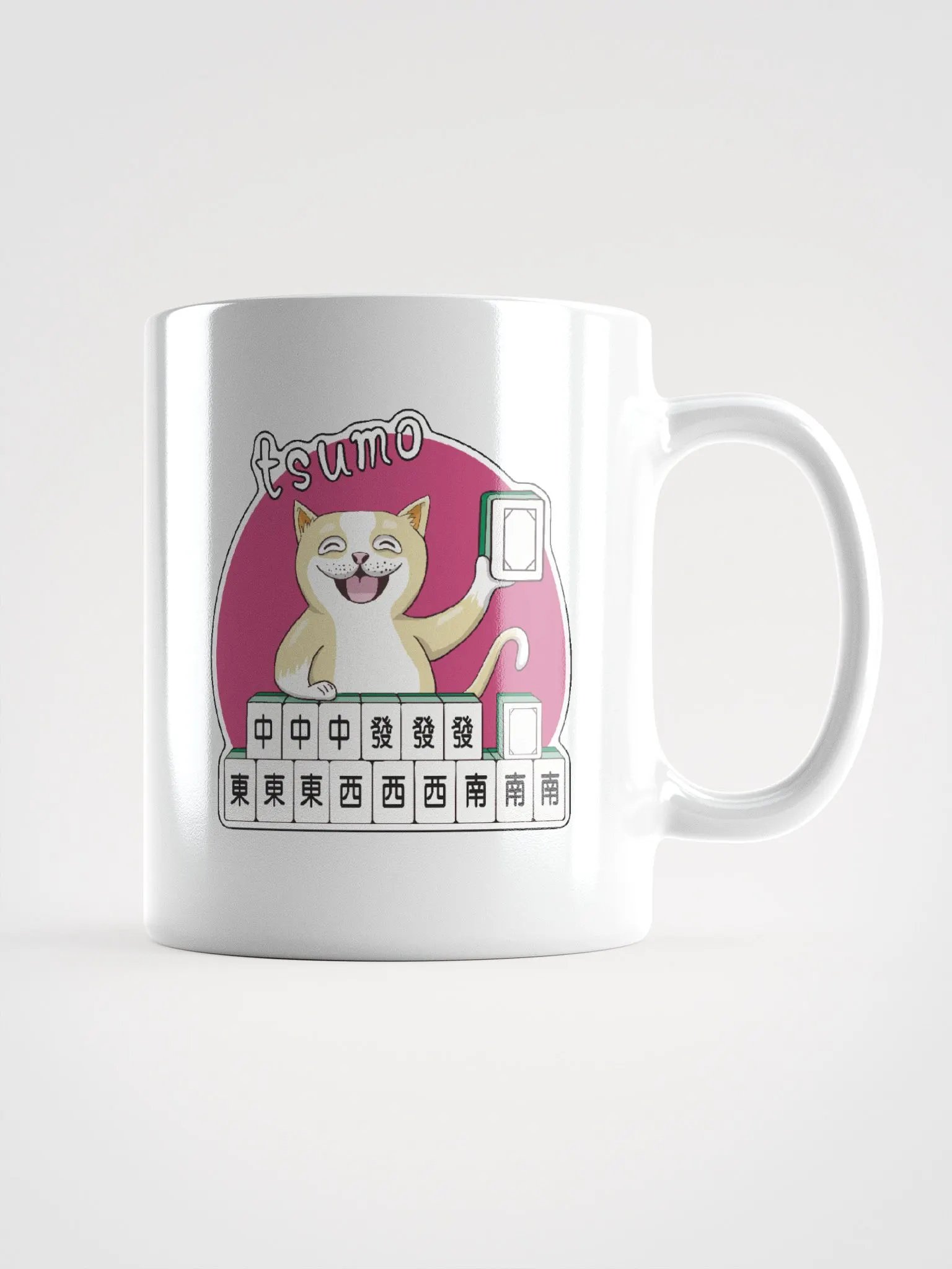 Mahjong cat got tsumo white coffee mug product image (1)
