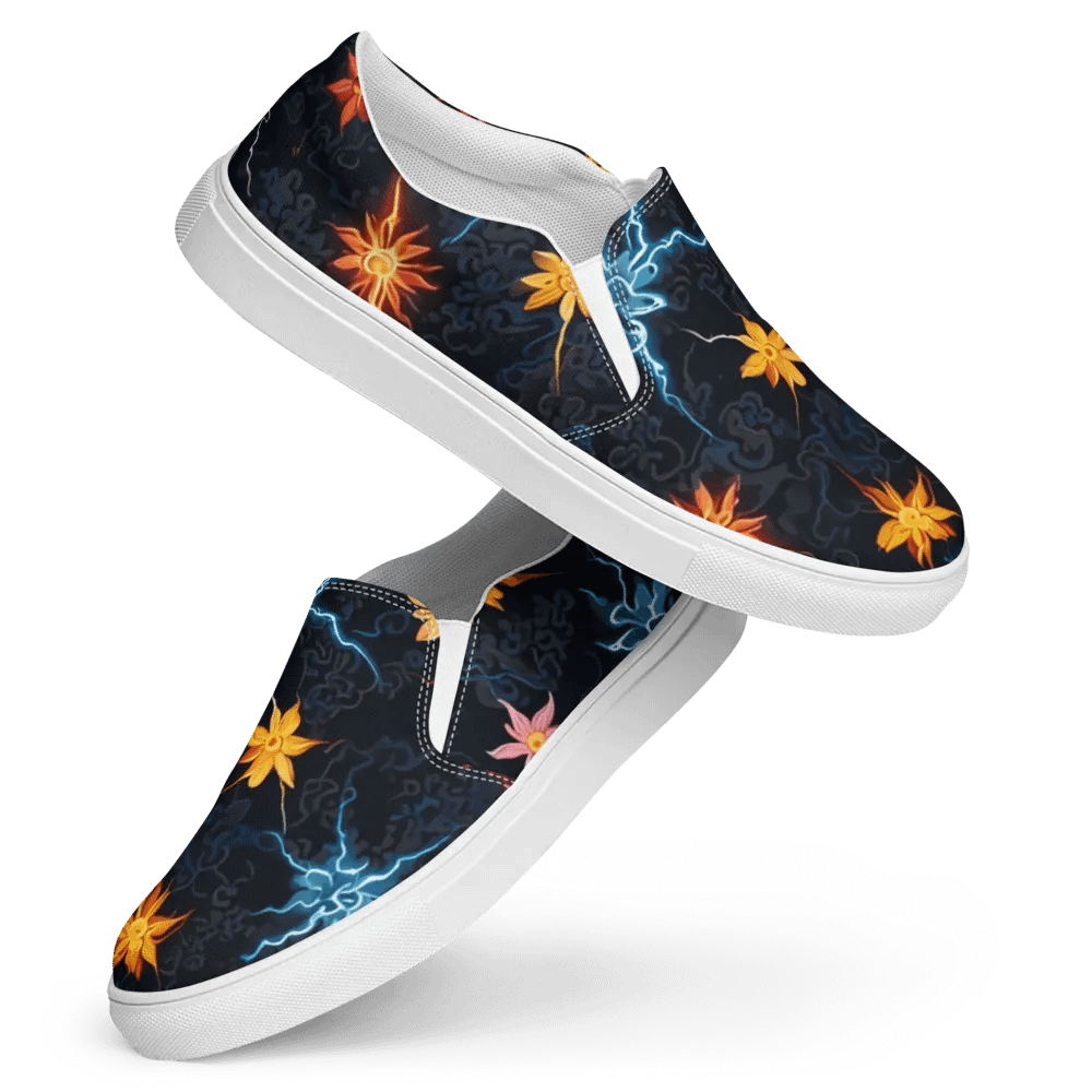 Neon Lightning and Floral Fusion Slip-Ons product image (12)