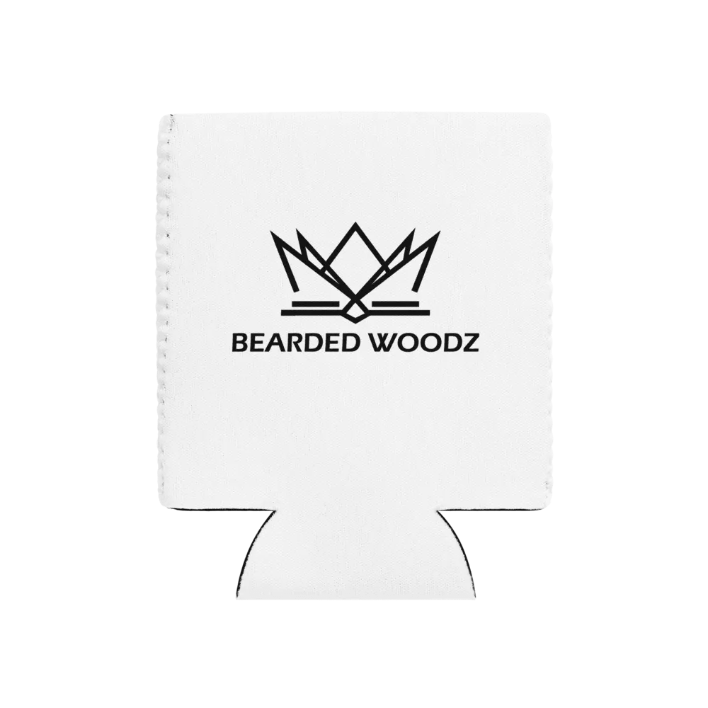 Coozie Can Cooler (Design: Bearded Woodz) White product image (1)