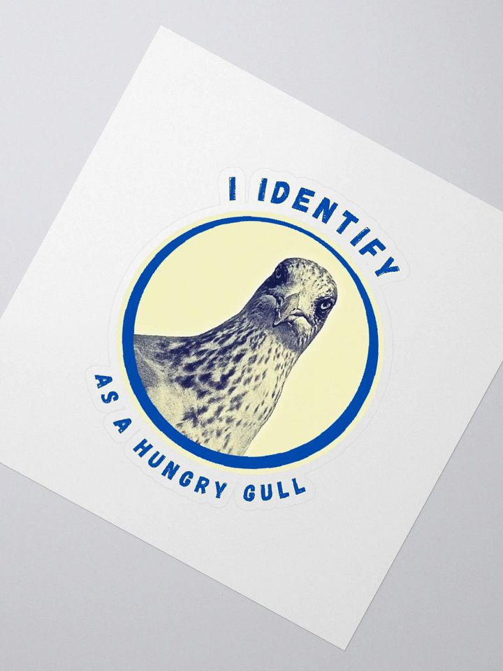 Gavin the Gull - I Identify as a Hungry Gull Kiss Cut Stickers product image (4)