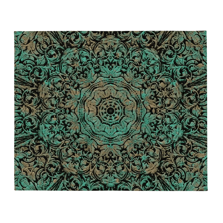 Copper Patina Floral Pattern Throw Blanket product image (2)