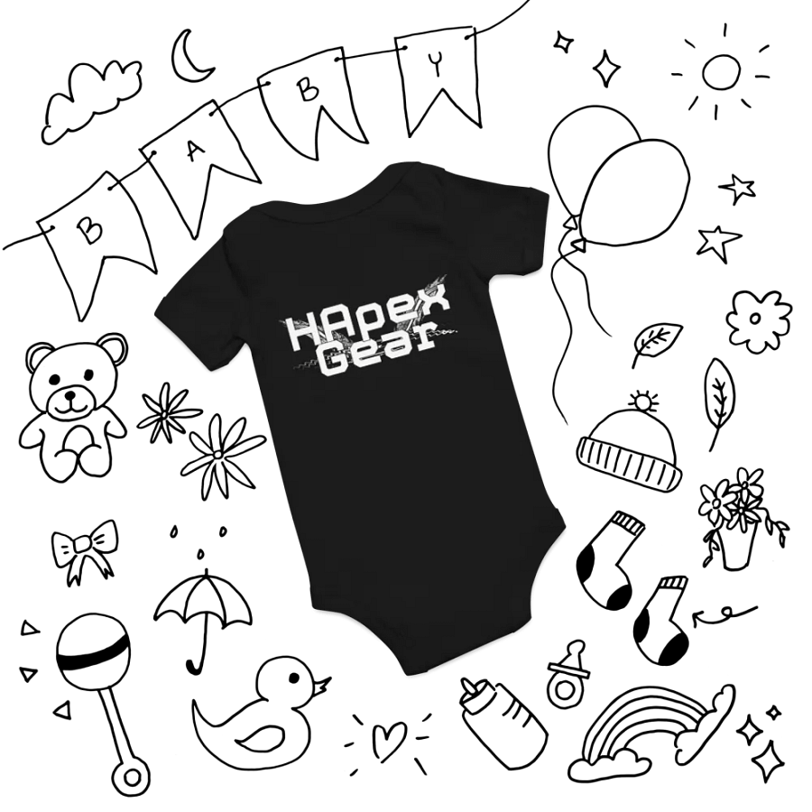 Baby Short Sleeve One Piece - Embroidered - White HApex Gear White Logo product image (55)