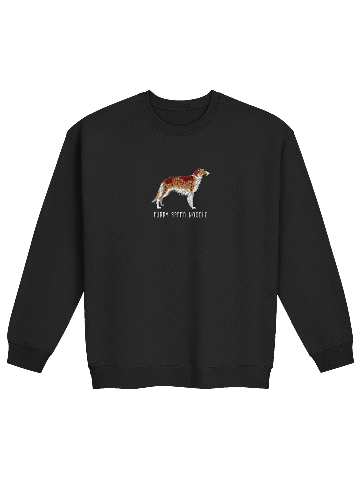 Furry Speed Noodle Sweatshirt (Embroidered) of a Borzoi(Tan & White) product image (3)