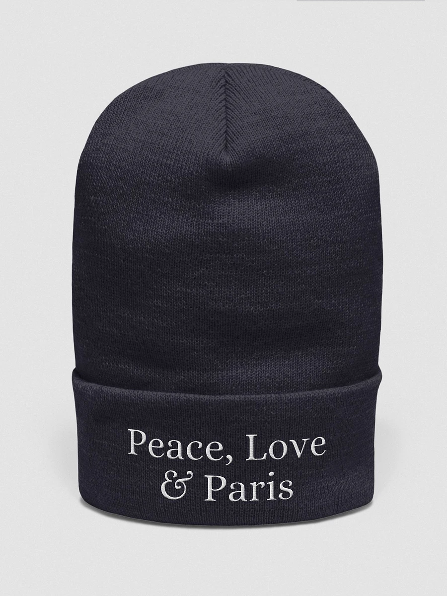 Peace, Love & Paris Cozy Comfort Beanie - White Embroidery product image (17)