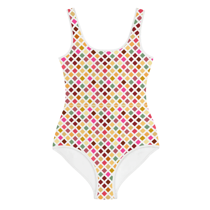 Colorful Square Patterns Youth Swimsuit - Ver 5 product image (1)