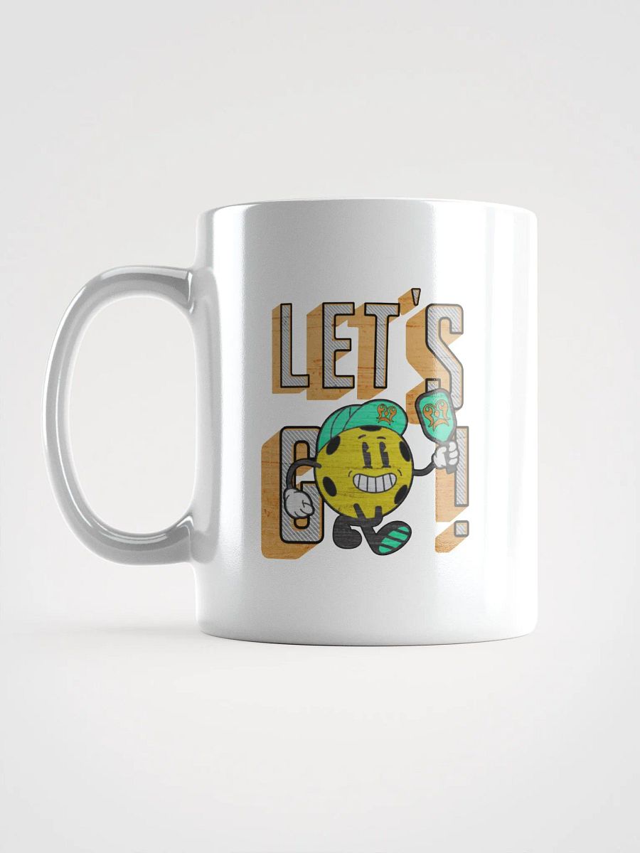 Lets Go Pickleball Mascot Cartoon Character White Glossy Mug product image (1)