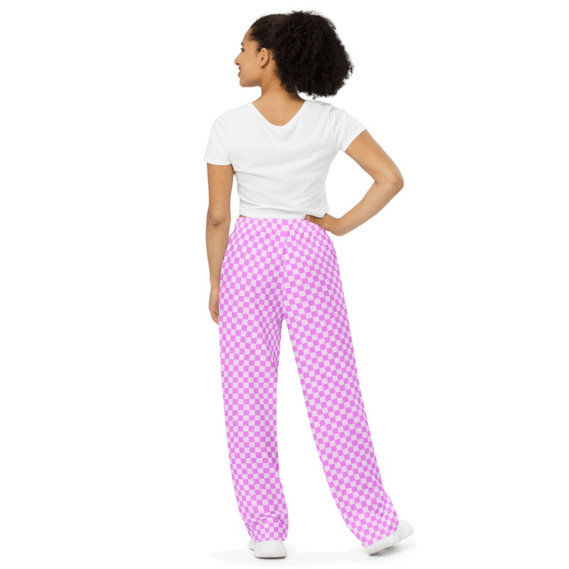 Comfy Pink Checkered Pants Unisex 2XS - 6XL Sizes product image (4)
