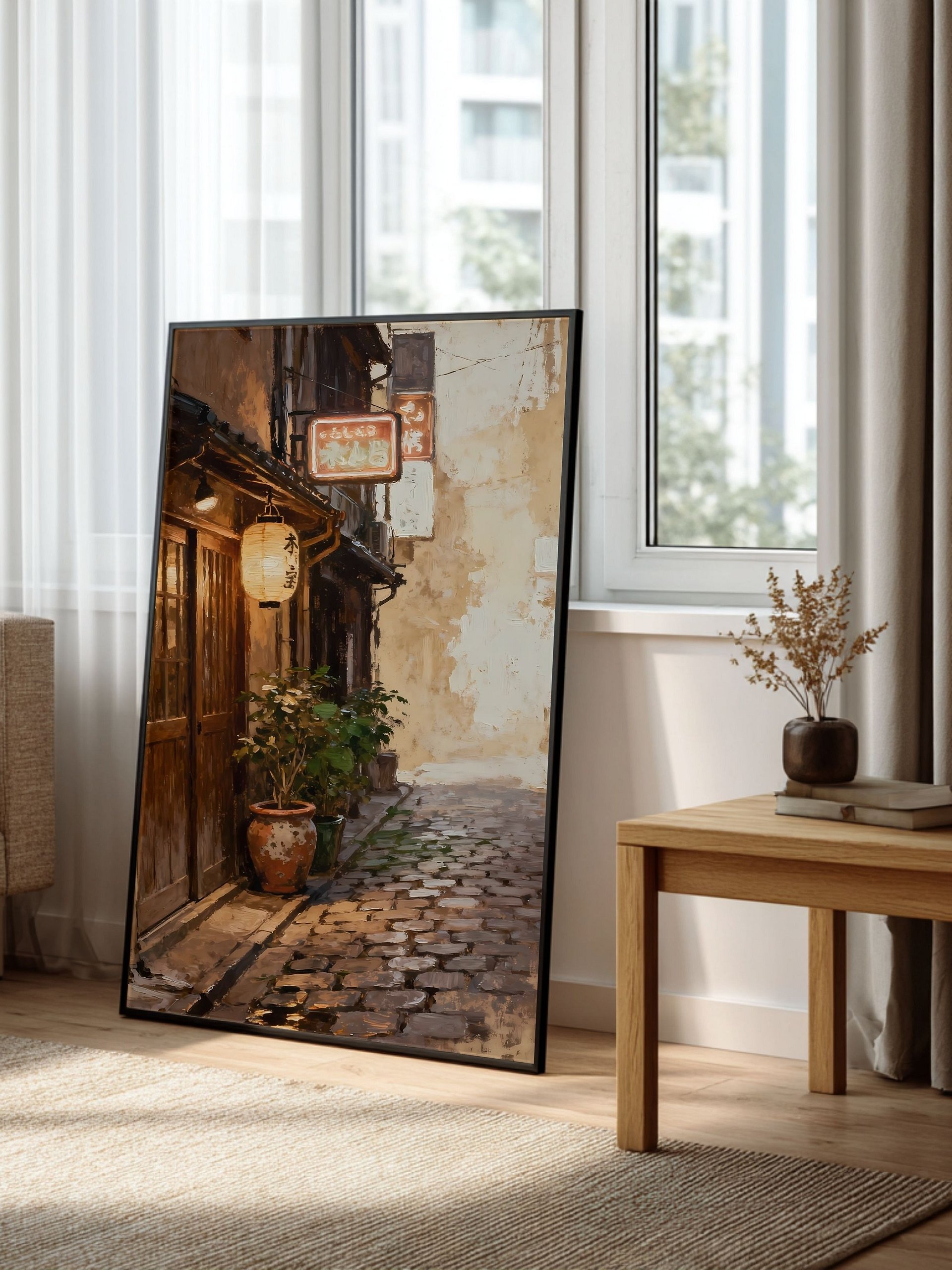 Tokyo Neon Alleyways Wall Art Print – Japanese Izakaya Night Street Scene, Digital Download in 5 High-Quality Sizes + Printable PDF product image (3)
